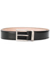 Logo Silver Hardware Buckle Leather Belt Black - ALEXANDER MCQUEEN - BALAAN 1