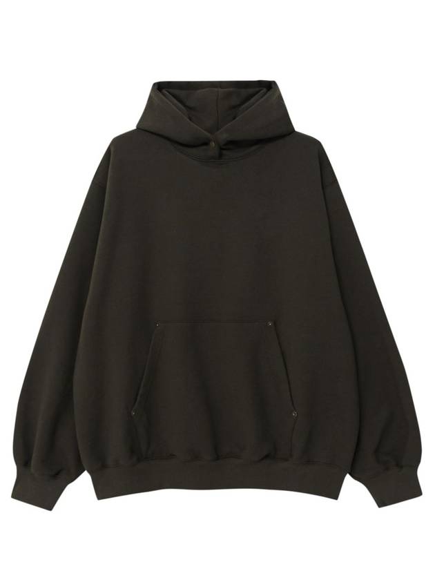 Rivet Oversized Snap Hoodie Khaki Brown - THEN OUR - BALAAN 1