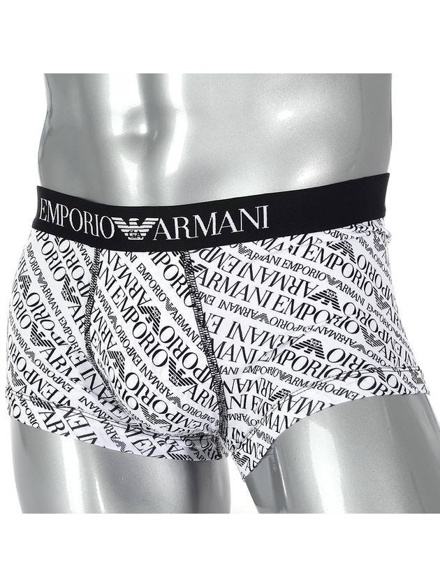 All Over Logo Elastic Band Cotton Trunk Briefs White - EMPORIO ARMANI - BALAAN 1