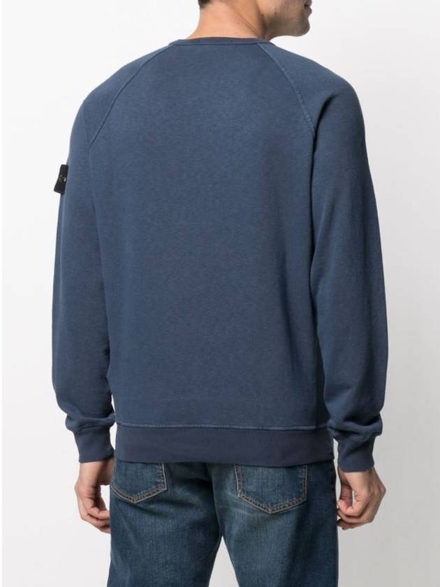 Men's Waffen Patch Round Sweatshirt Washing Blue - STONE ISLAND - BALAAN.