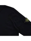 Logo Patch Round Neck Knit Top Black - STONE ISLAND - BALAAN 5