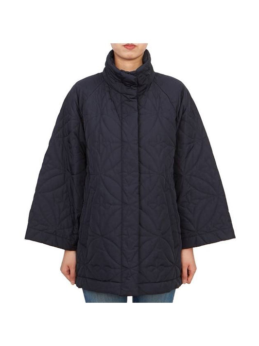 Pittore Button High Neck Padded Navy - MAX MARA - BALAAN 2