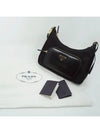 Re-Nylon Brushed Leather Mini Bag Black - PRADA - BALAAN 3