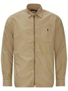 Men's Embroidered Logo Shirt Zip-Up Jacket Beige - POLO RALPH LAUREN - BALAAN 3