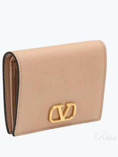 Women s V Logo Signature Compact Half Wallet 4W2P0R39SNP GF9 - VALENTINO - BALAAN 1