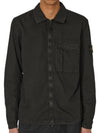 Old Treatment Garment Dyed Overshirt Jacket Black - STONE ISLAND - BALAAN 2