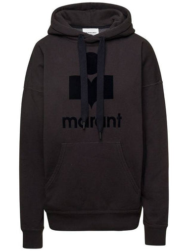 Black Hoodie With Tonal Logo Print In Cotton Blend Woman - ISABEL MARANT ETOILE - BALAAN 1