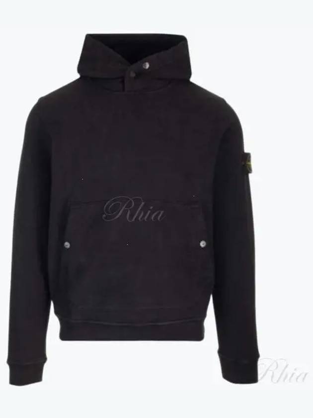 Garment Dyed Hoodie Black - STONE ISLAND - BALAAN 2