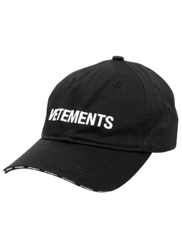 Embroidered Logo Ball Cap Black - VETEMENTS - BALAAN 1