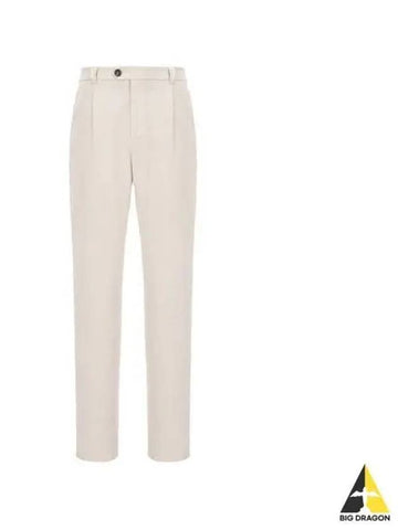 Brunello Cucinelli Men s Cotton Pants Ivory M249DE1450 - BRUNELLO CUCINELLI - BALAAN 1