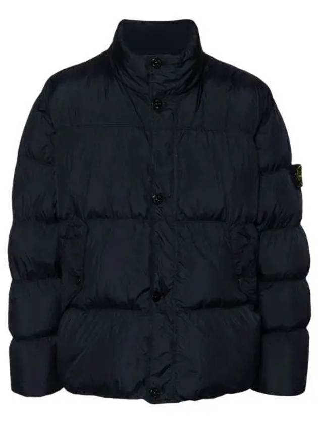 Garment Dyed Crinkle Reps Down Padding Navy - STONE ISLAND - BALAAN 2