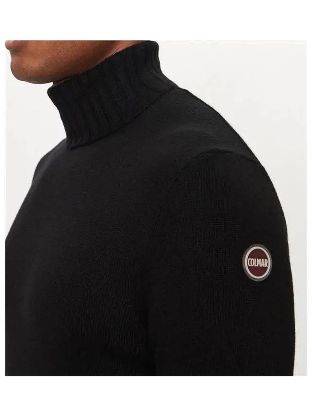 Le Pal logo patch cashmere blend turtleneck sweater black - COLMAR - BALAAN 9