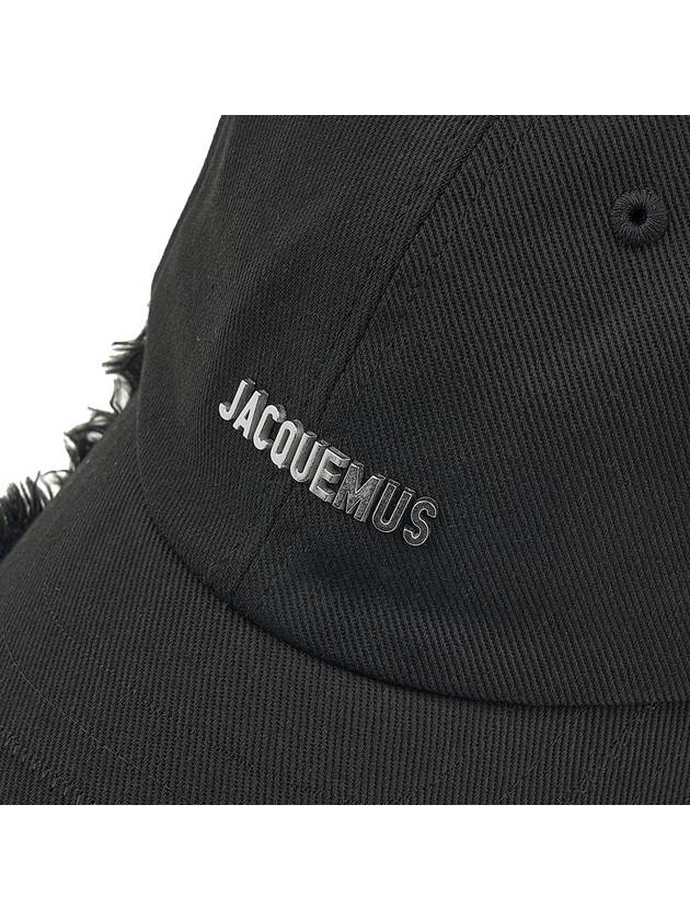 La Casquette Artichaut Fringe Metal Logo Ball Cap Black - JACQUEMUS - BALAAN 8