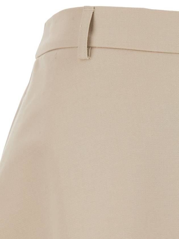 Beige Flared A-Line Skirt With Belt Loops In Cotton Woman - ROHE - BALAAN 3