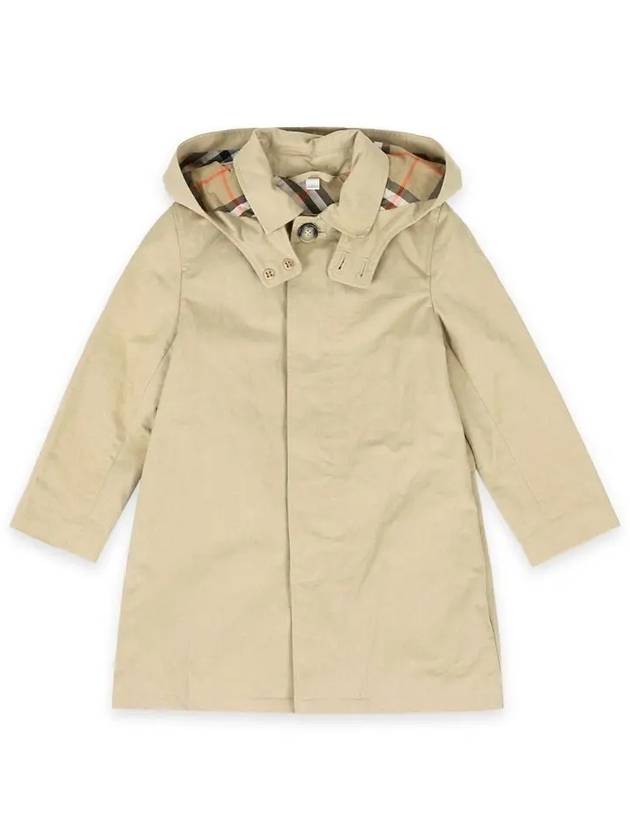 Kids Nylon Cotton Car Coat Beige - BURBERRY - BALAAN 2