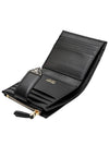 Saffiano Smooth Leather Small Half Wallet Black - PRADA - BALAAN 3