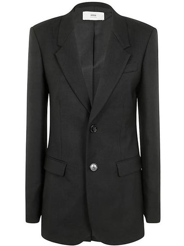 Double breasted soft wool gabardine jacket black - AMI - BALAAN 1