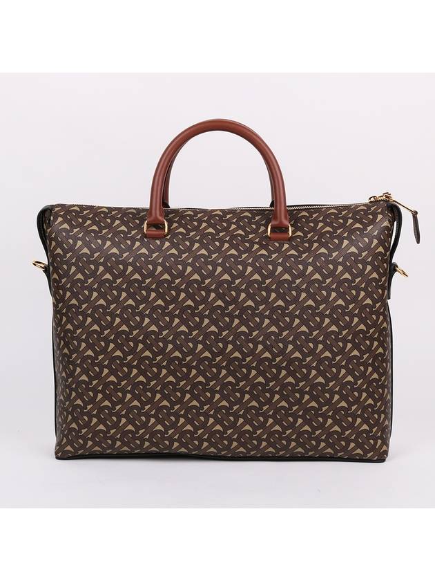 New Pattern E Canvas Brown Briefcase - BURBERRY - BALAAN 3