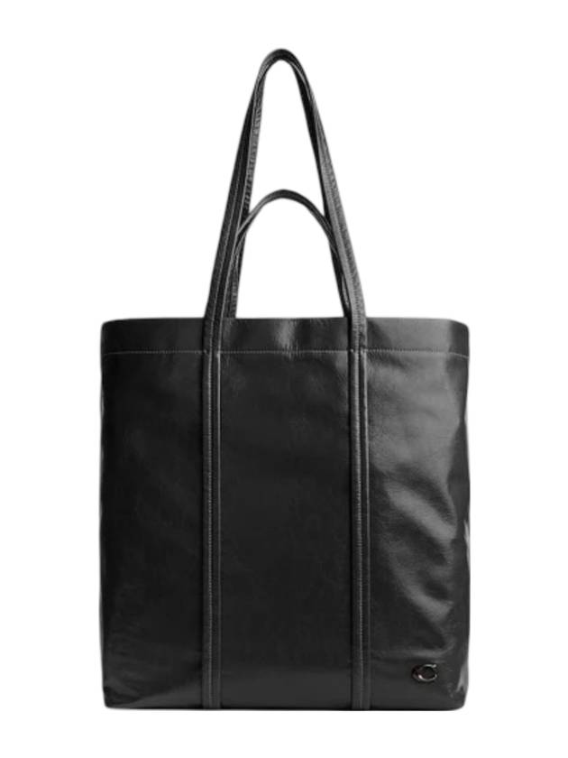 Hall Leather Tote Bag Black - COACH - BALAAN 1