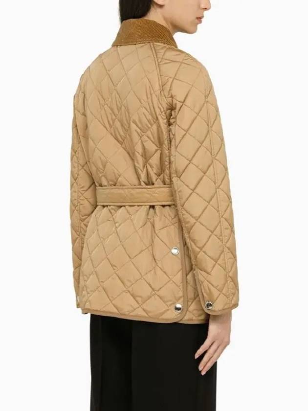 Diamond Quilted Nylon Jacket Beige - BURBERRY - BALAAN 5