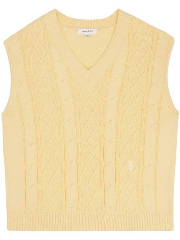 Cable Knit Vest Beige - SPORTY & RICH - BALAAN 2