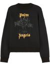 Palm Angels Logo Print Cotton Sweatshirt PMBA026F24FLE0061022 - PALM ANGELS - BALAAN 1