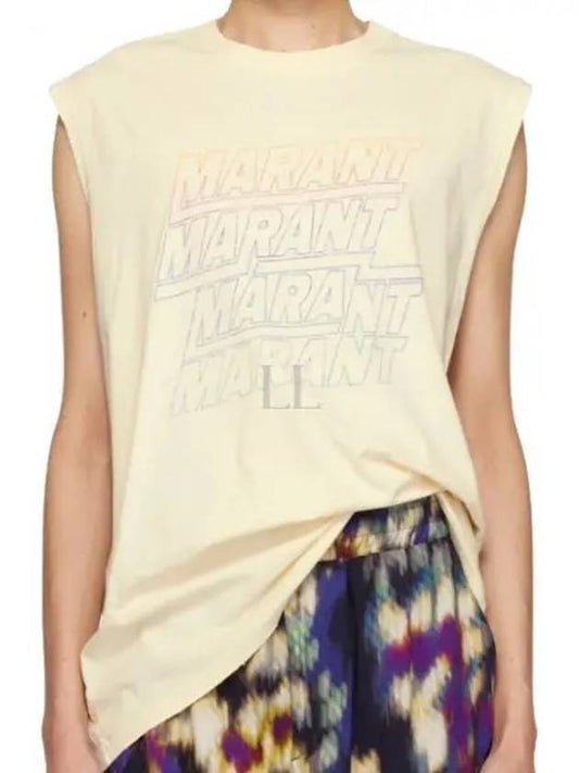 Yvan Logo Cotton Sleeveless Ecru - ISABEL MARANT - BALAAN 2