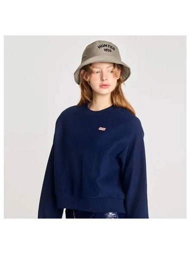 Striped InterLOAKE Lock Crew Sweatshirt Navy HBW0001AMZNVY - HUNTER - BALAAN 1