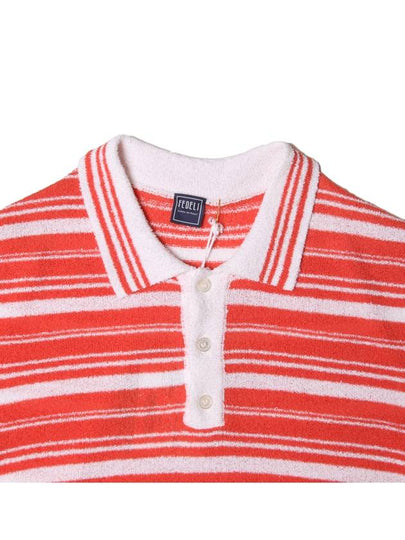 Striped terry cotton collar knit - FEDELI - BALAAN 2