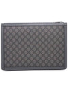 Women s Gucci 674078 Gray Black GG Supreme Canvas Portfolio Case Clutch gt Pouch Gangbuk used luxury goods - GUCCI - BALAAN 4