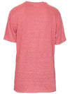 Zewel Logo Linen Short Sleeve T-Shirt Pink - ISABEL MARANT - BALAAN 4