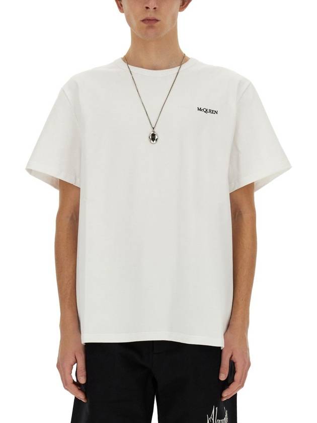 Short Sleeve T-Shirt 776281QXAAB 0965 White - ALEXANDER MCQUEEN - BALAAN 5