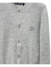 Face Patch Crop Cardigan Light Grey Melange - ACNE STUDIOS - BALAAN 4