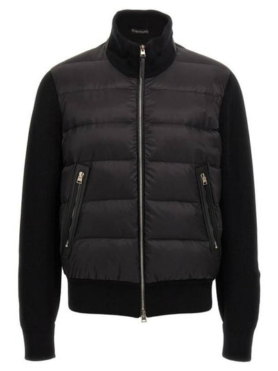 Zip-Up Quilted Down Jacket Black - TOM FORD - BALAAN 2