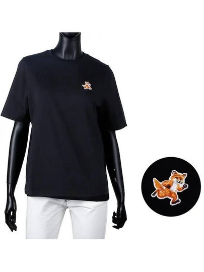 Speedy Fox Patch Comfort Short Sleeve T-Shirt Black - MAISON KITSUNE - BALAAN 2