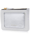 Logo Zipper Leather Card Wallet Silver - MARNI - BALAAN 3