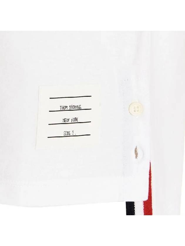 Men's Medium Weight Jersey Tipped Pocket Crewneck Short Sleeve T-Shirt White - THOM BROWNE - BALAAN 5