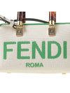 By The Way Small Canvas Tote Bag Green White - FENDI - BALAAN 7