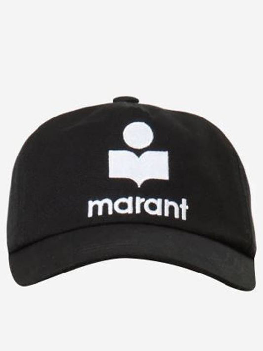 Isabel Marant Women's Tyrone Logo Cap Black Ecru CQ001XFB A3C05A BKEC - ISABEL MARANT ETOILE - BALAAN 1