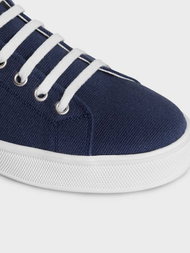 Jane Triomphe Patch Canvas Calfskin Low Top Sneakers Navy - CELINE - BALAAN 5