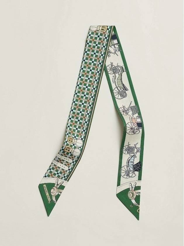 Les Voitures Nouvelles Twilly Scarf Green - HERMES - BALAAN 2