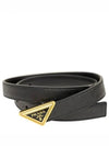 Triangle Logo Buckle Leather Belt Black - PRADA - BALAAN 2