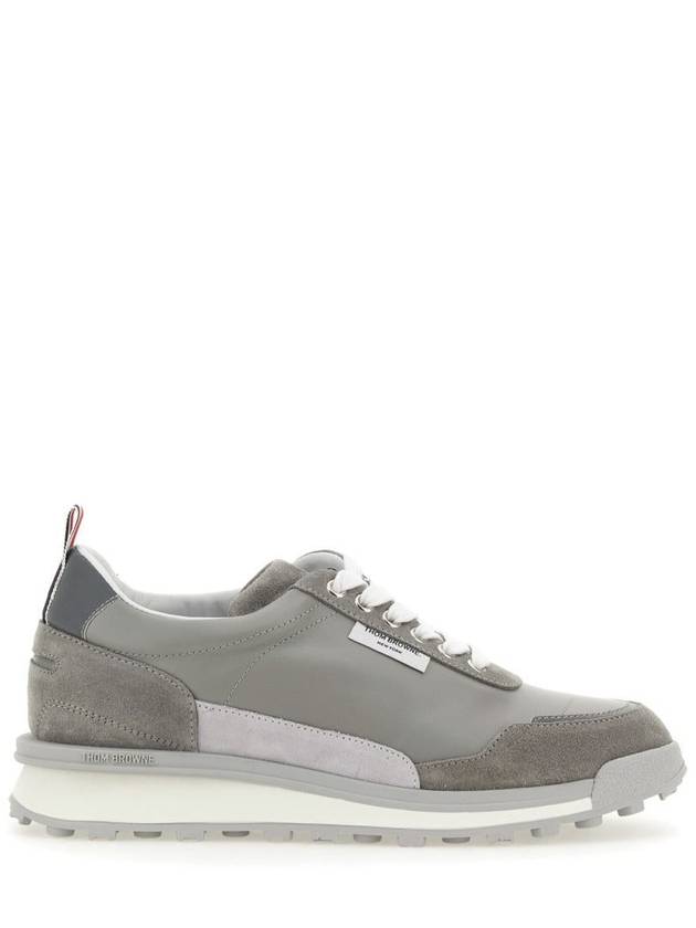 Vitello Alumni Trainer Caprede Low Top Sneakers Grey - THOM BROWNE - BALAAN 2