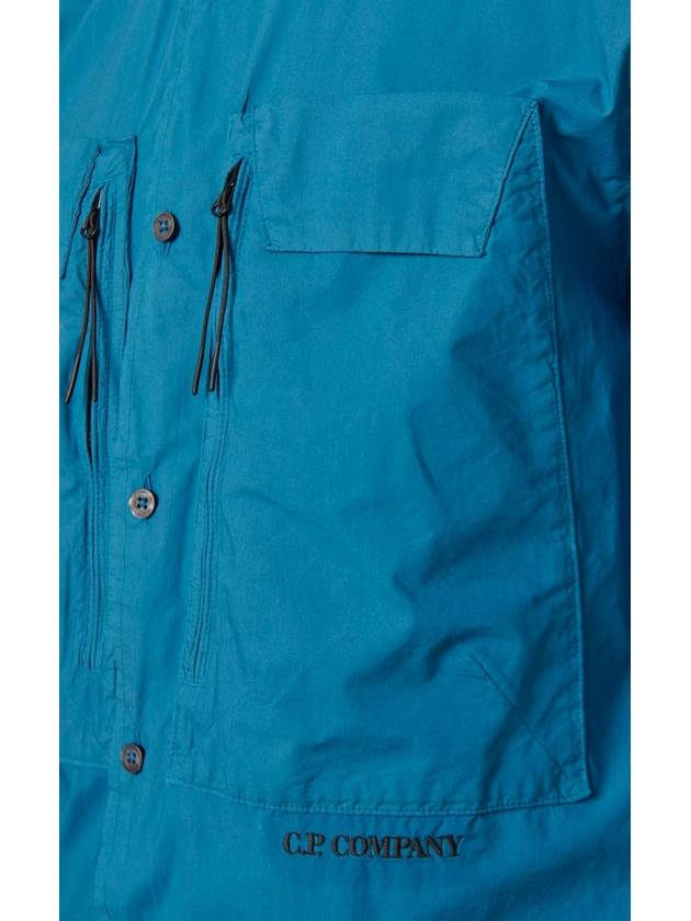 Cotton Popeline Over Long Sleeve Shirt Blue - CP COMPANY - BALAAN 7