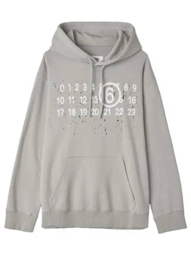 MM6 Logo Print Hooded Sage Sweatshirt - MAISON MARGIELA - BALAAN 1