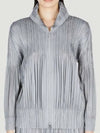 Pleated Zip Up Hoodie Grey - ISSEY MIYAKE - BALAAN 2