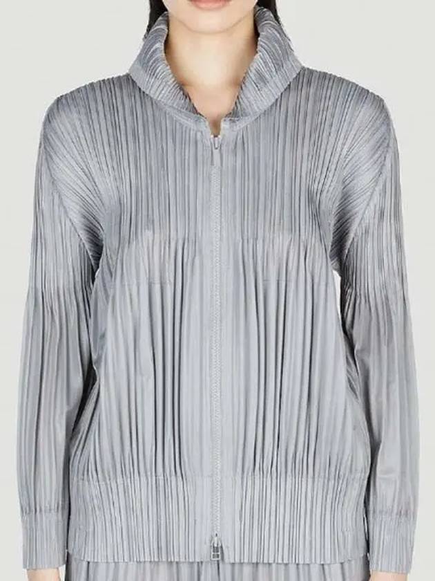 Pleated Zip Up Hoodie Grey - ISSEY MIYAKE - BALAAN 2