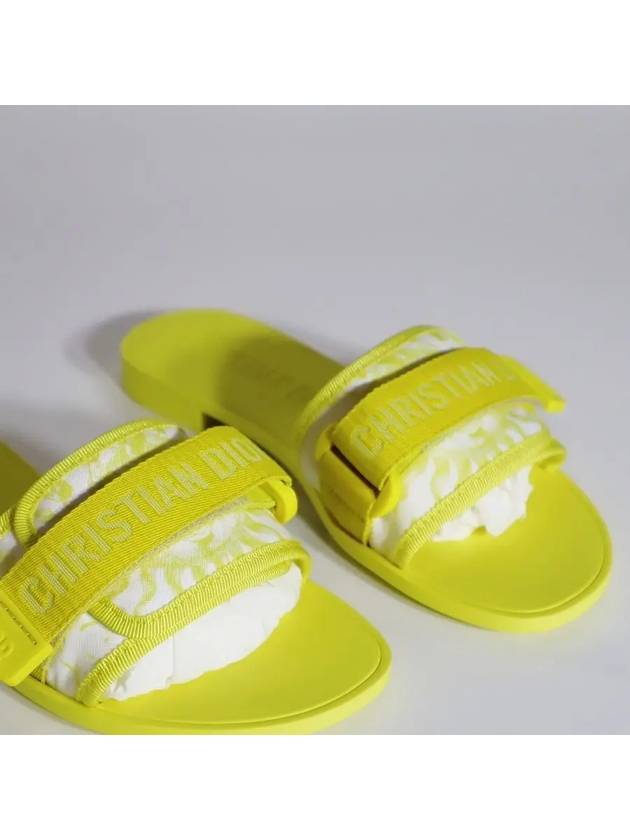 Dioriviera Revolution Toile De Jouy Soleil Motif Slippers Lemon Yellow - DIOR - BALAAN 7