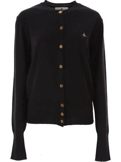 Bea Logo Wool Cardigan Black - VIVIENNE WESTWOOD - BALAAN 2