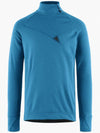 Njorun Crew Zip Long Sleeve T-Shirt Blue Sapphire - KLATTERMUSEN - BALAAN 1